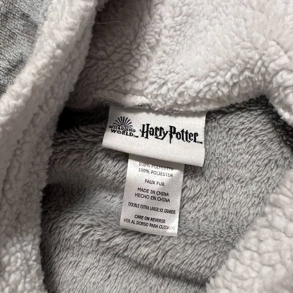 Harry Potter Wizarding World Oversize Hoodie Sherpa Fleece Gray Women's size XXL - Picture 5 of 8